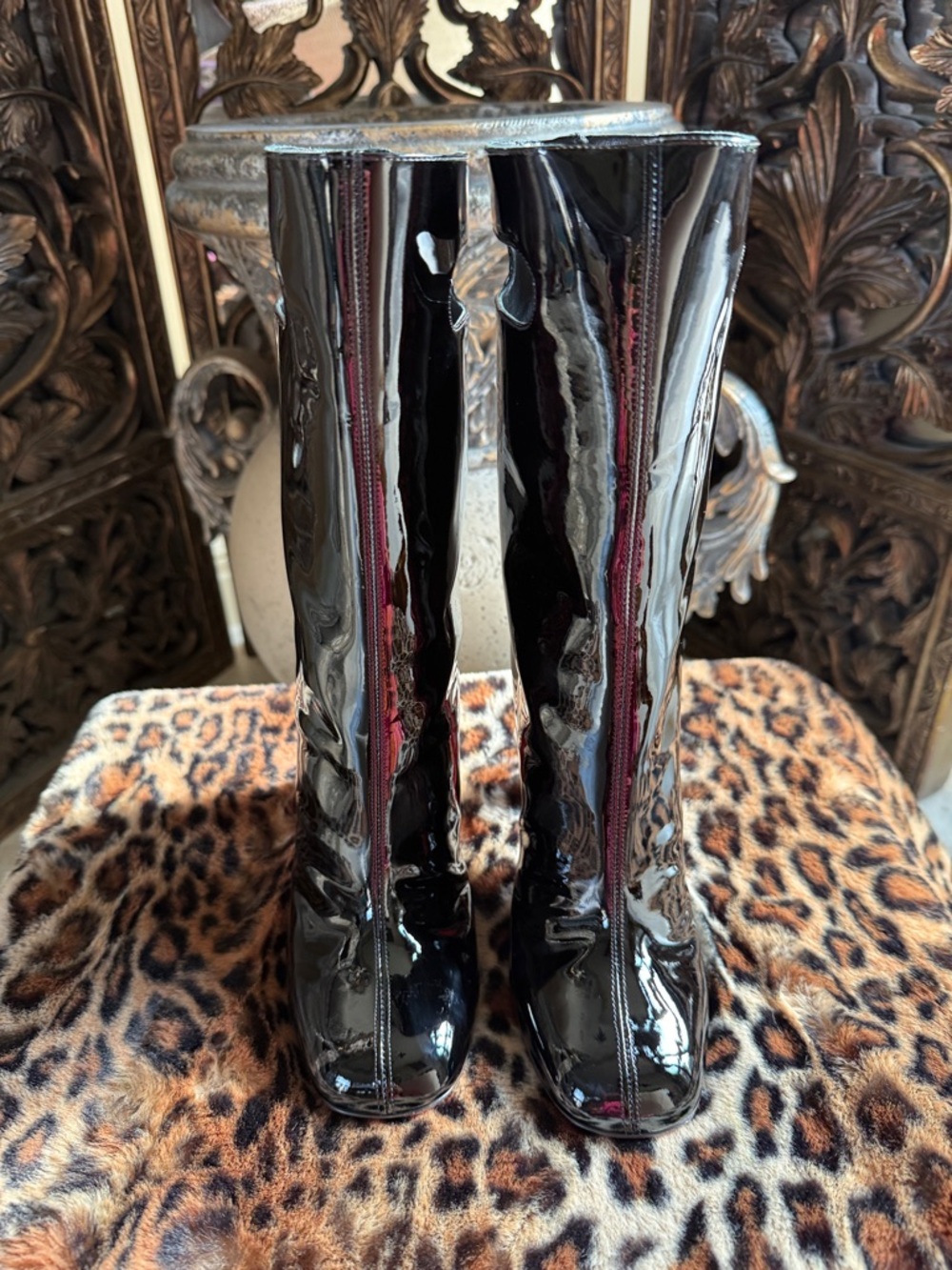 Christian Louboutin bucket Patent Leather Black Boots! Brand New purchased